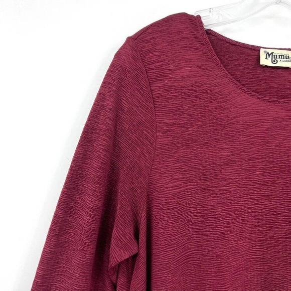 Show Me Your Mumu Womens Toby Tie Textured Swing Dress XL Maroon Burgundy - Picture 5 of 9